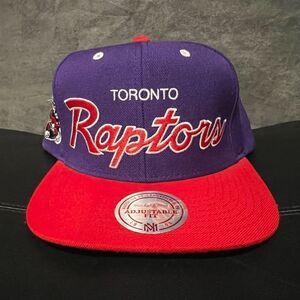 MITCHELL & NESS Toronto Raptors Vintage Script SnapBack Hat / One Size